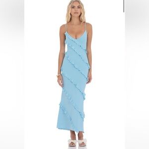 Lucy in the Sky Ruffle V-Neck Maxi Dress